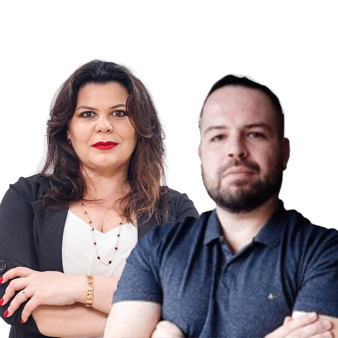 Karen Nóbile - Sócia especialista na Euax e Líder de Entregas; João Muniz - Consultor de Processos